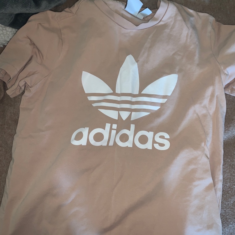 blush colored adidas t shirt